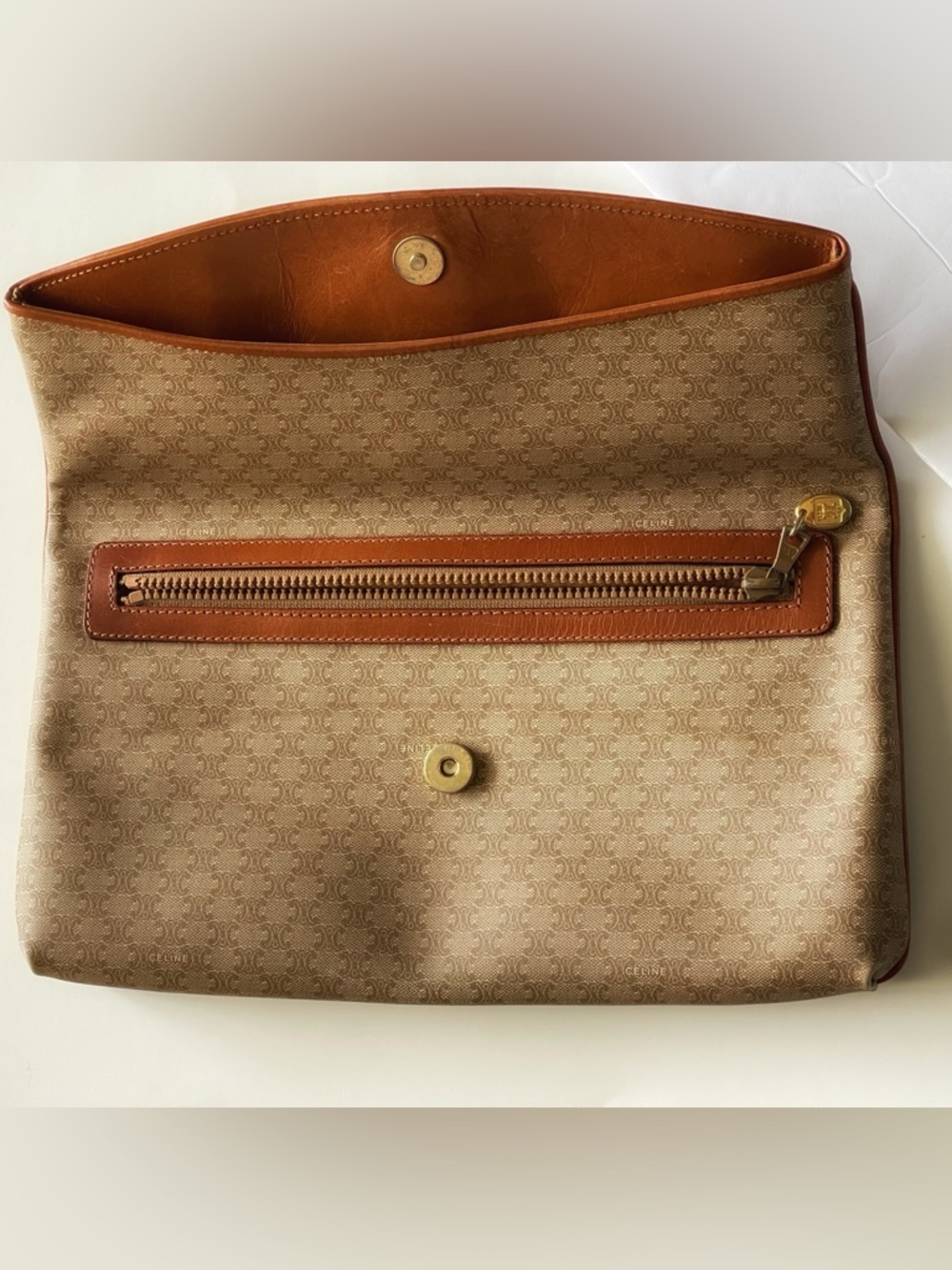 Vintage Celine Macadam Canvas Clutch | Classic Monogram Envelope Bag with COA - Picture 3 of 12
